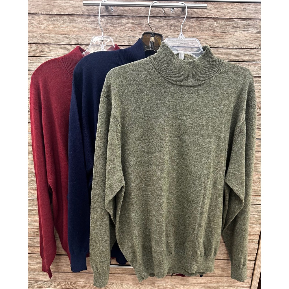 Jos A Bank Signature Collection 100% Merino Wool Mock Neck Sweater Mens XL
